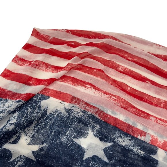American Flag Infinity Scarf Patriotic Design Lightweight Sheer Fabric Unbranded - Picture 9 of 10